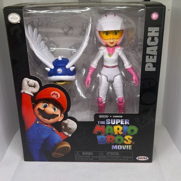 NIB Nintendo The Super Mario Bros Movie Deluxe Action Figure Princess PEACH - Picture 1 of 2